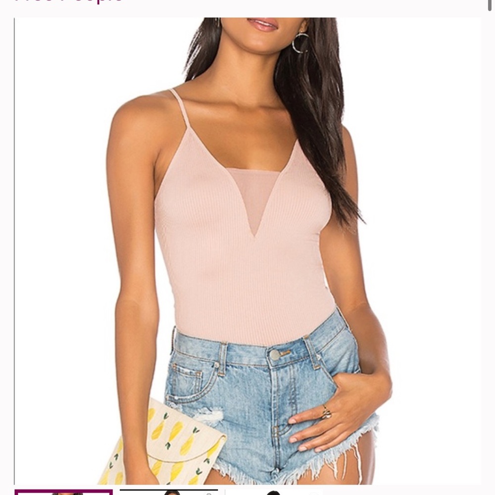 Intimately Free People Mesh Insert Ribbed Tank Size M/L